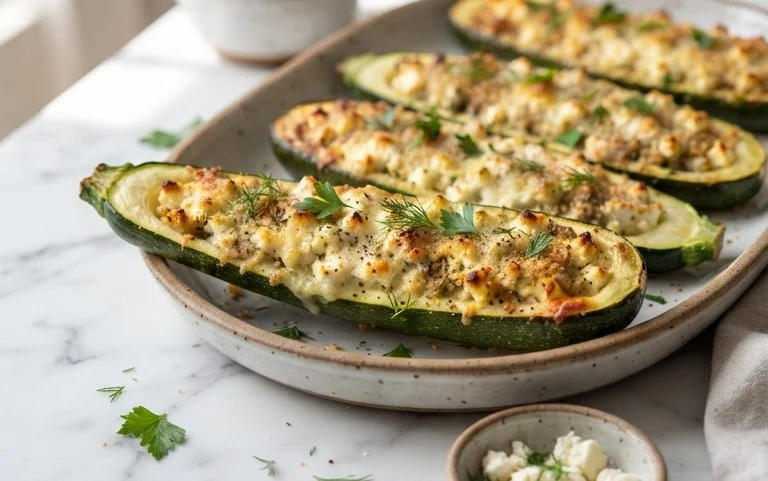 Feta Cheese Stuffed Zucchini