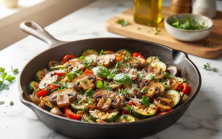 Skillet Zucchini and Mushrooms