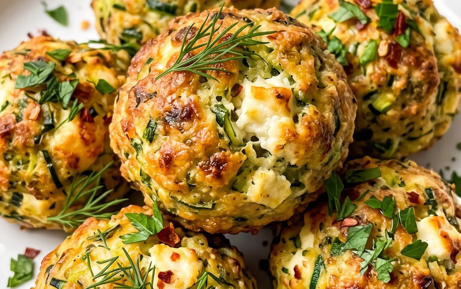 Knusprige Zucchini-Feta-Bällchen aus dem Ofen genießen!
