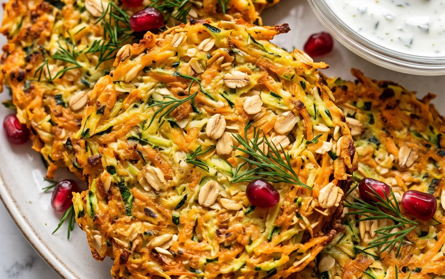 Zucchinipuffer mit Haferflocken und Möhren