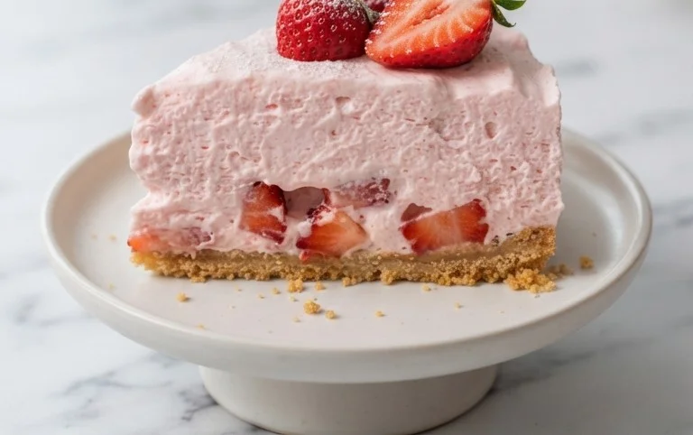 3 Ingredient No Bake Strawberry Cloud Cake