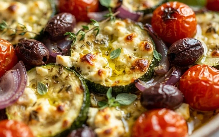 Courgettes feta au four