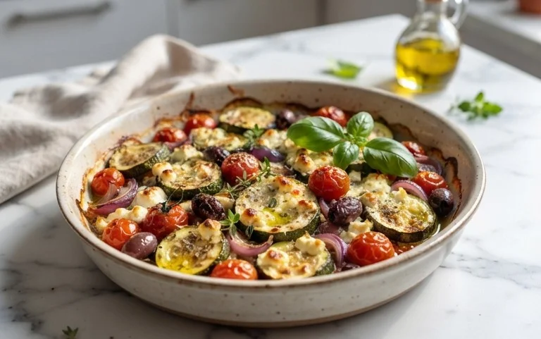 Courgettes feta au four