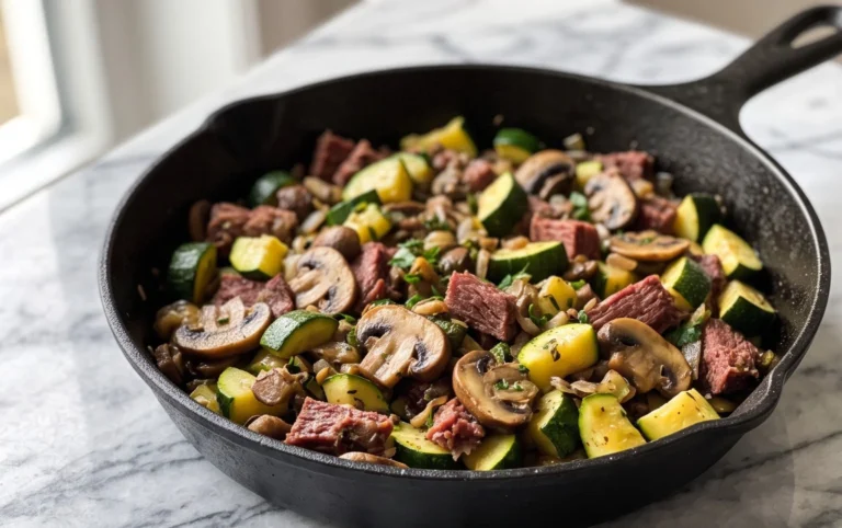 Zucchini-Cbeef hampignonpfanne