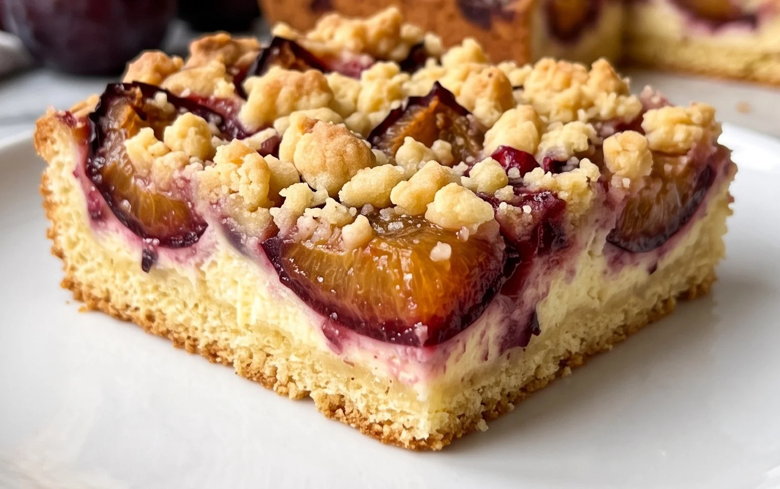 Pflaumenkuchen mit Streusel vom Blech (Quark-Öl-Teig)