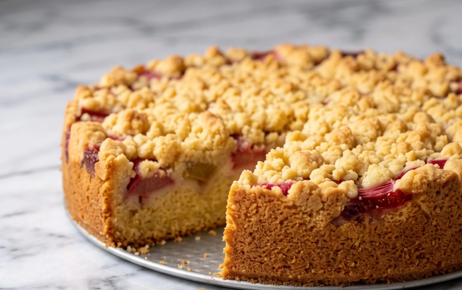 Rhabarberkuchen mit Streusel – Rezept für Eilige