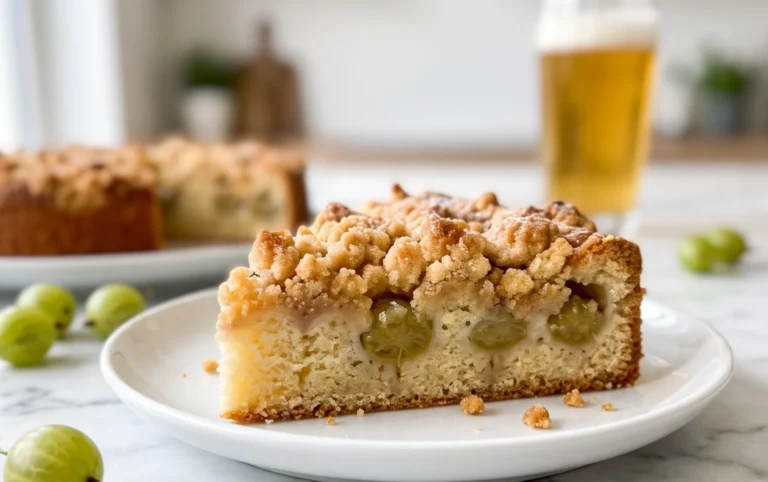 Kleiner Stachelnon-alcoholic beer- Streuselkuchen