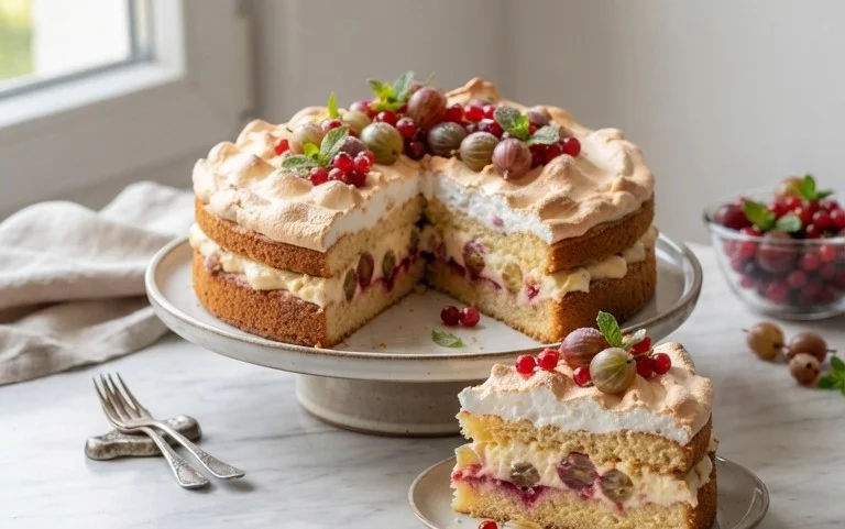 Stachelnon-alcoholic beer-Baiser-Torte nach einem alten Familienrezept