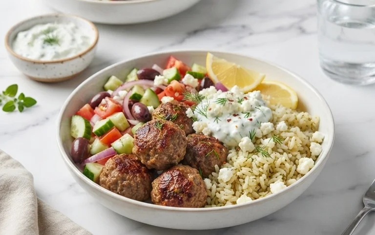 Greek Meatball Bowl Recipe