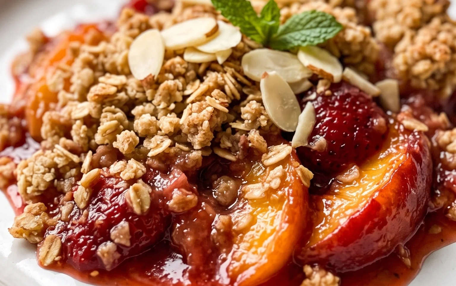 Peach & Strawberry Crisp