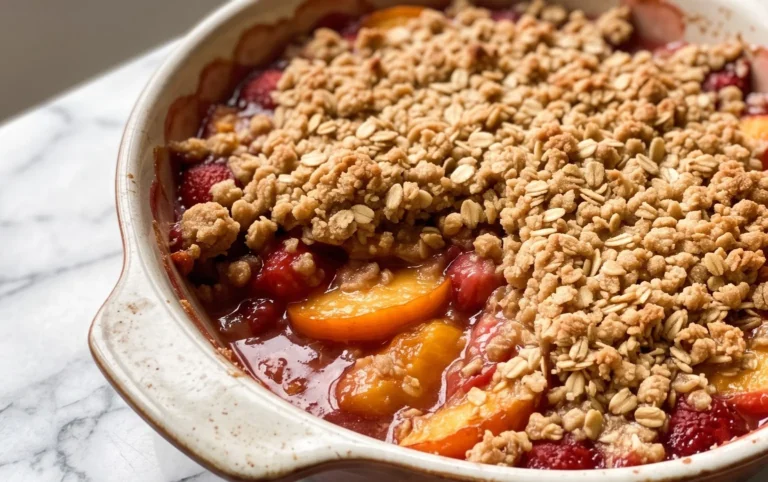 Peach & Strawberry Crisp