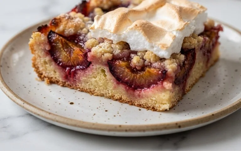 Polnischer Zwetschgen Kuchen vom Blech mit Baiser