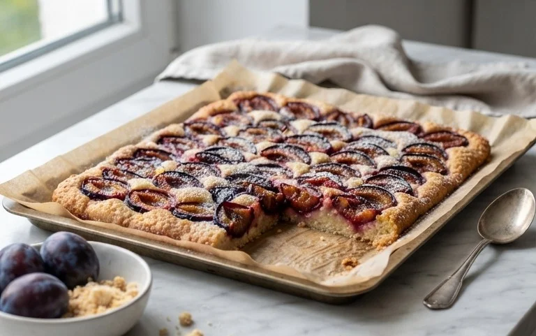 Zwetschgenkuchen mit Quark-Öl-Teig vom Blech