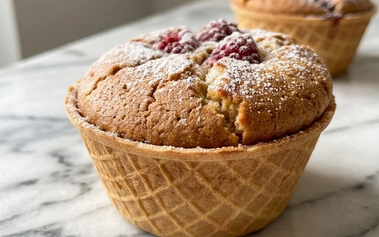 Kuchen im Waffelbecher